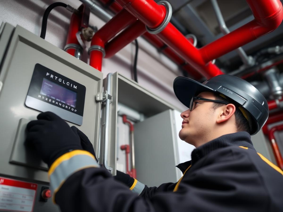 Fire suppression system control panel inspection