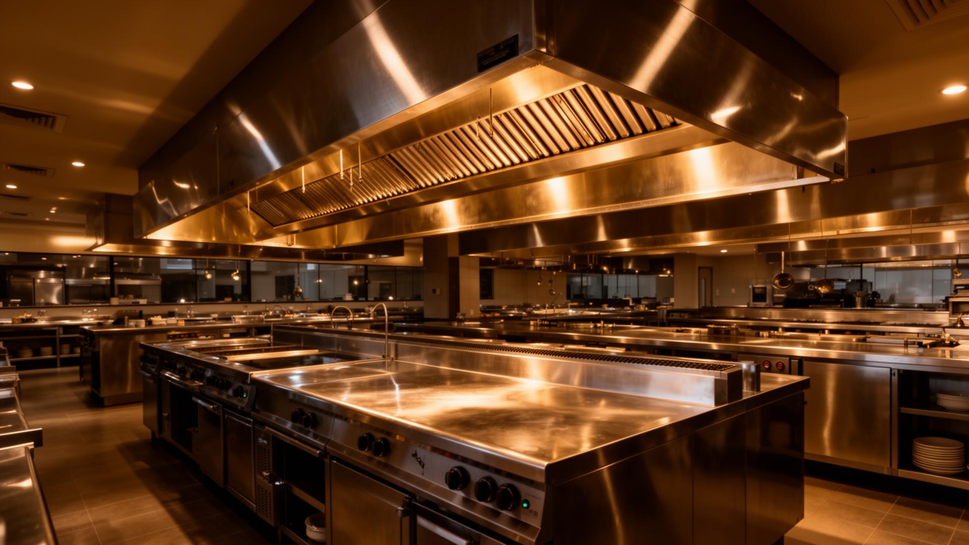 Premium stainless steel commercial kitchen exhaust hood